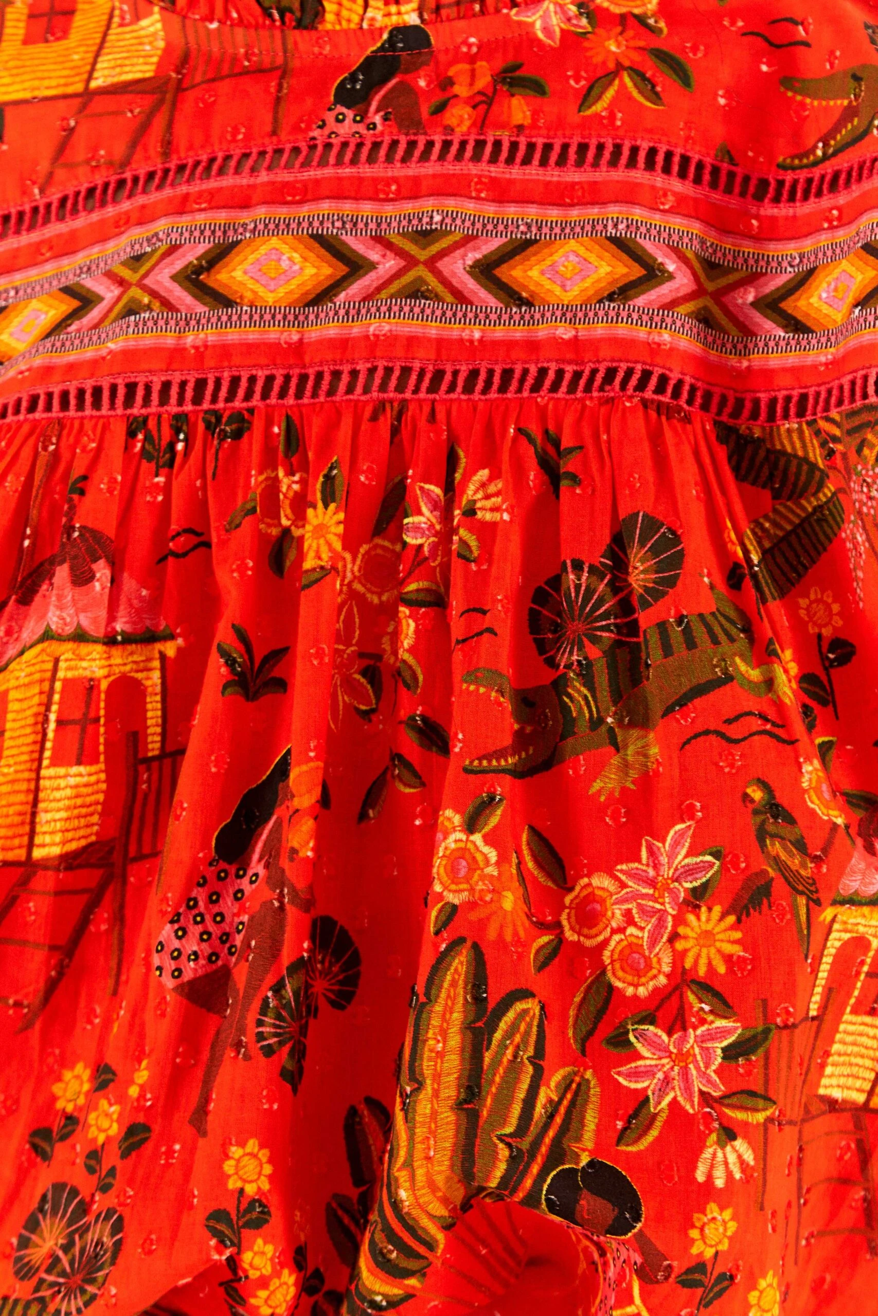 Red Secret Garden Organic Cotton Blouse 4 Red Secret Garden Organic Cotton Blouse - Image 4