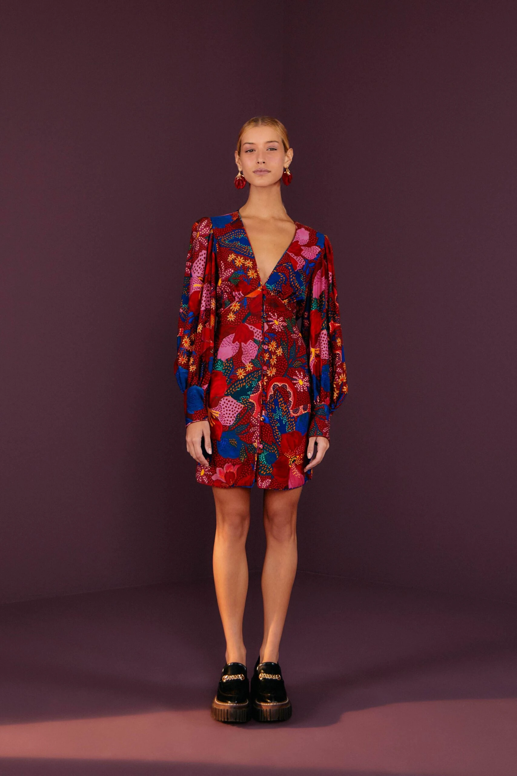 Farm Rio Red Wild Life Mini Dress 1 Farm Rio Red Wild Life Mini Dress