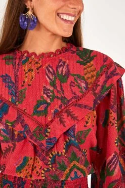 Farm Rio Red Sunset Tapestry Mini Dress -Modern Dress World 301793 03