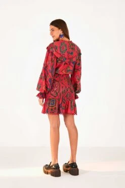 Farm Rio Red Sunset Tapestry Mini Dress -Modern Dress World 301793 04
