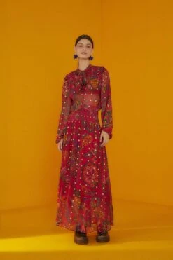 Farm Rio Red Sunset Tapestry Embroidered Maxi Dress 8 Farm Rio Red Sunset Tapestry Embroidered Maxi Dress -Modern Dress World 301808 03 1