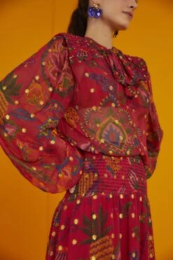 Farm Rio Red Sunset Tapestry Embroidered Maxi Dress 9 Farm Rio Red Sunset Tapestry Embroidered Maxi Dress -Modern Dress World 301808 04 1