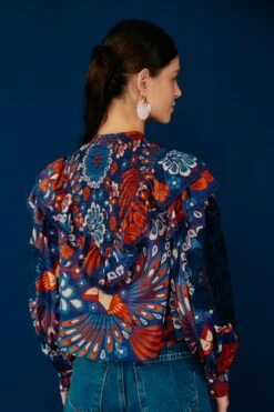 Farm Rio Navy Pineapple Flowers Blouse -Modern Dress World 301819 03