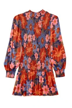 Farm Rio Navy Garden Smocked Mini Dress -Modern Dress World 301902 05