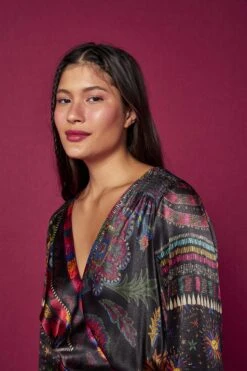 Farm Rio Black Mixed Scarves Mini Dress -Modern Dress World 301909 03 1