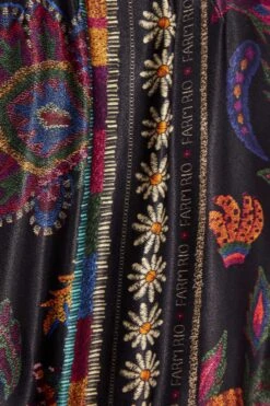 Farm Rio Black Mixed Scarves Mini Dress -Modern Dress World 301909 06