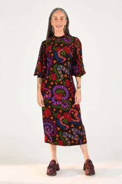 Farm Rio Black Jungle Fruits Midi Dress -Modern Dress World 301928 04