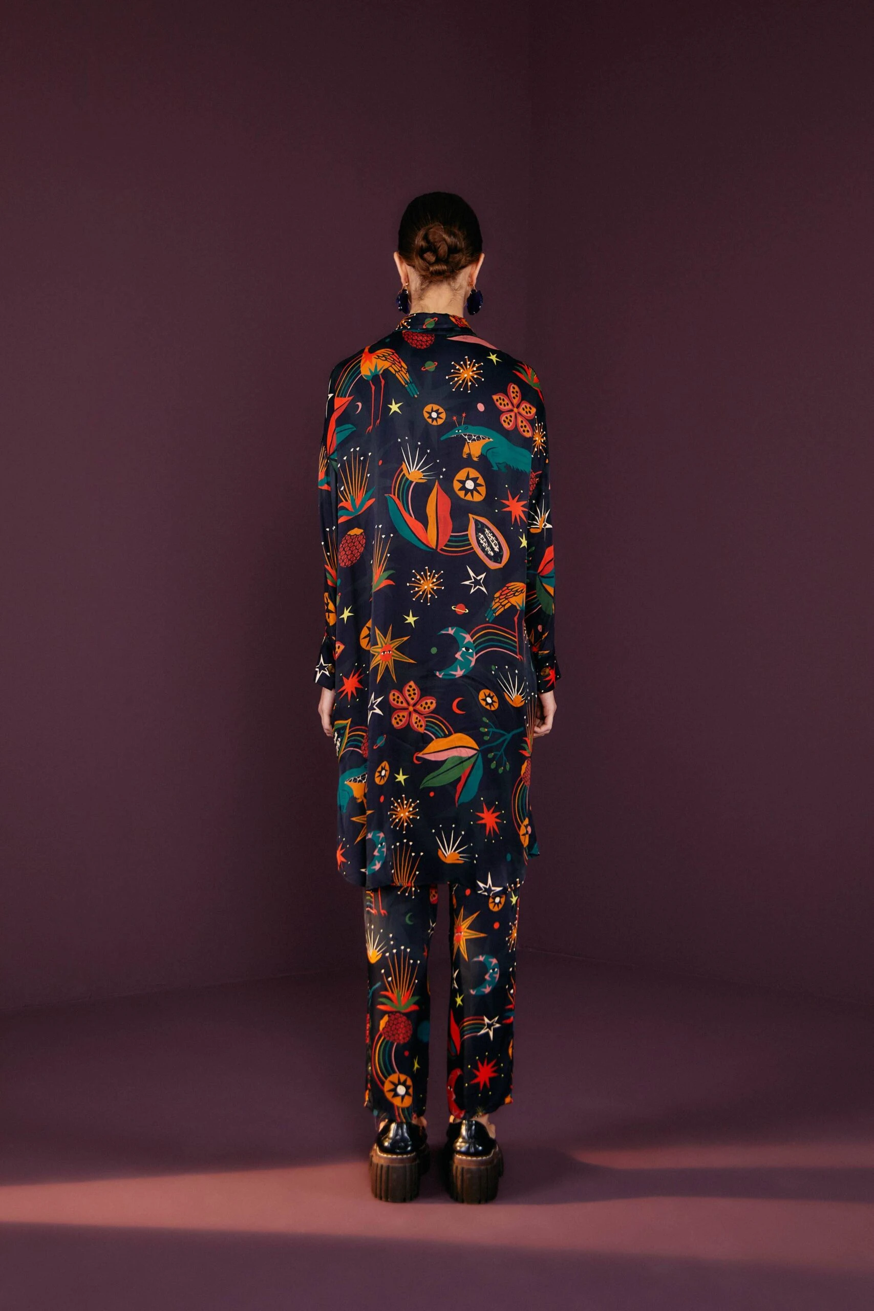 Farm Rio Black Cerrado Sky Lenzing™ Ecovero™ Viscose Shirtdress 2 Farm Rio Black Cerrado Sky Lenzing™ Ecovero™ Viscose Shirtdress - Image 2