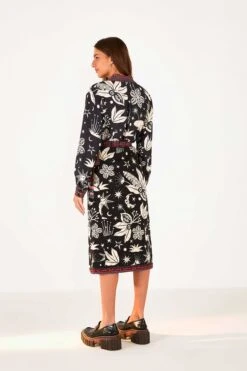 Farm Rio Black & White Cerrado Sky Wrap Skirt 9 Farm Rio Black & White Cerrado Sky Wrap Skirt -Modern Dress World 301945 04