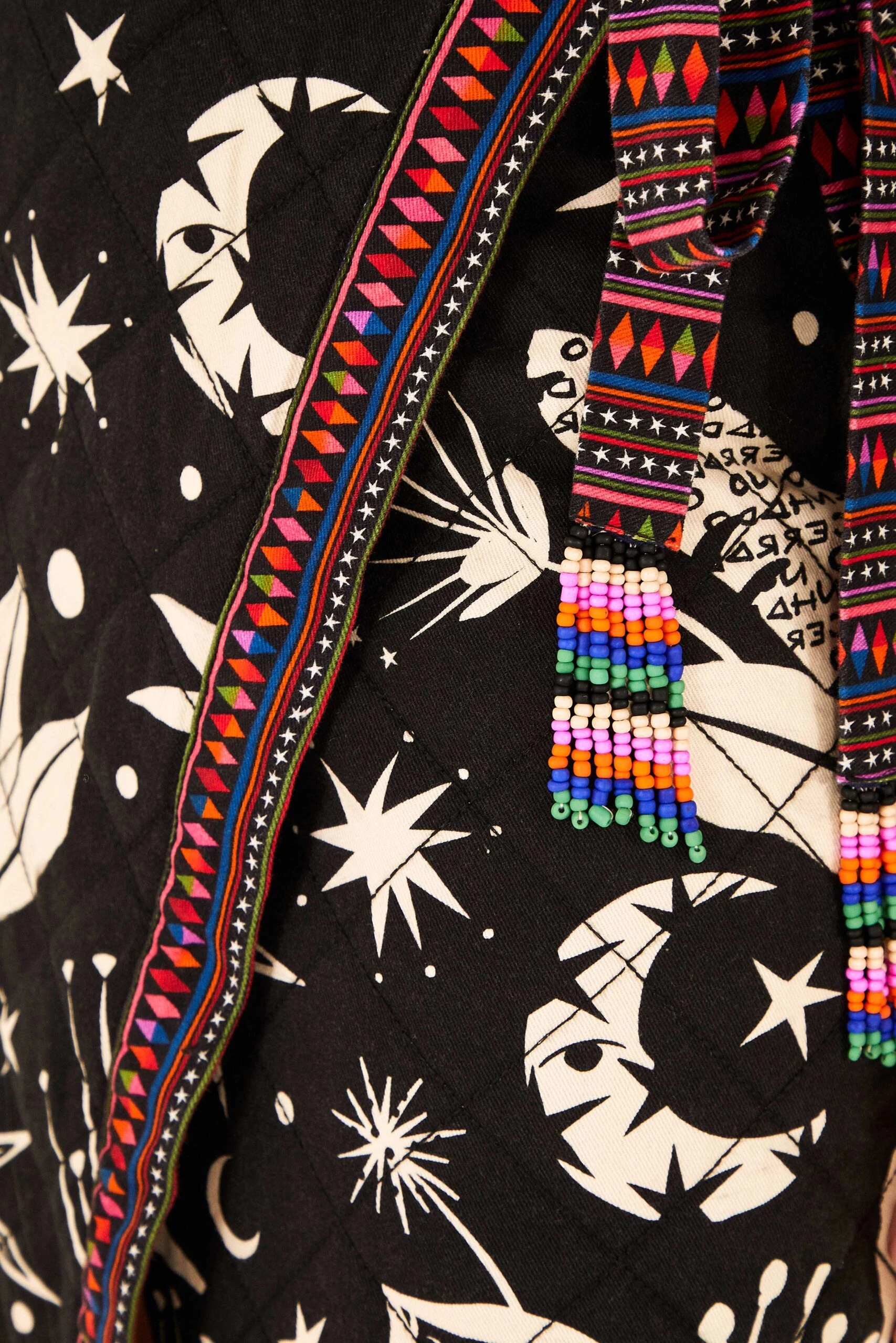 Farm Rio Black & White Cerrado Sky Wrap Skirt 5 Farm Rio Black & White Cerrado Sky Wrap Skirt - Image 5