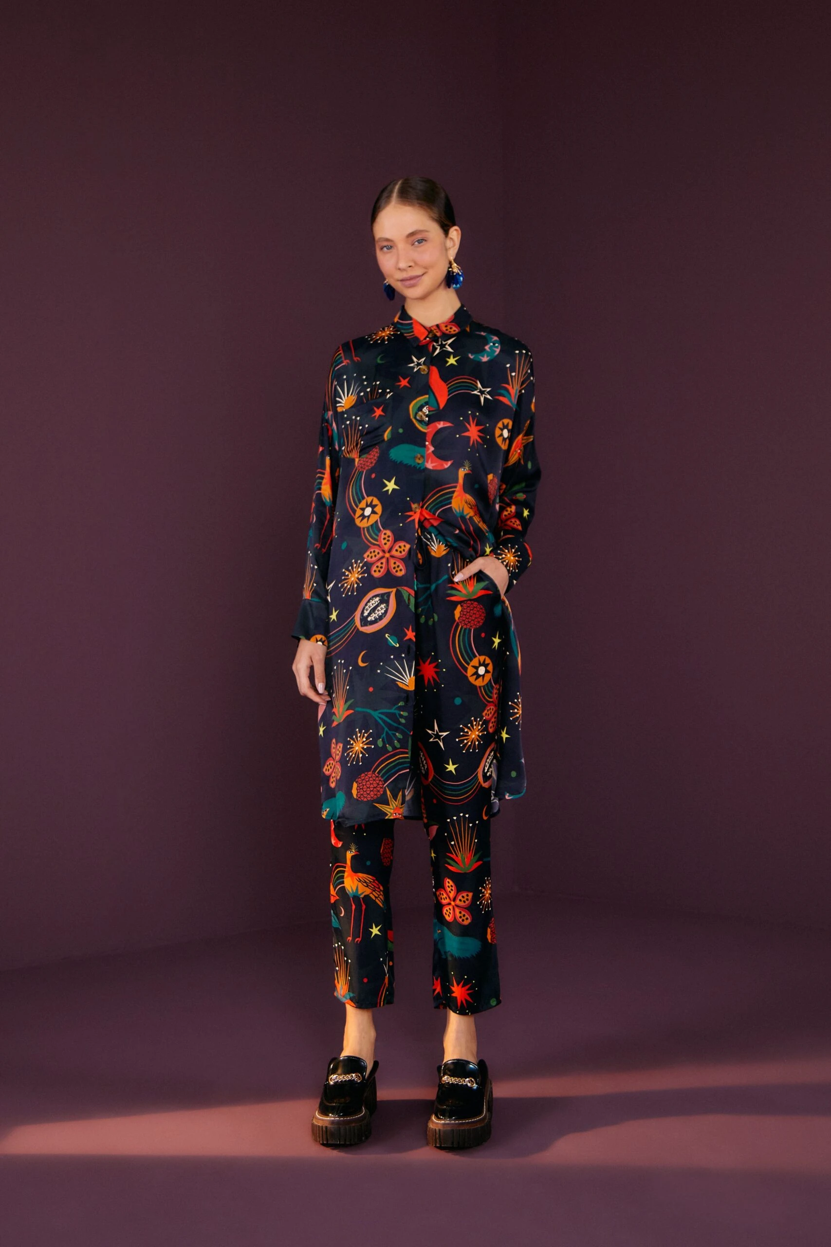 Farm Rio Black Cerrado Sky Pants 1 Farm Rio Black Cerrado Sky Pants