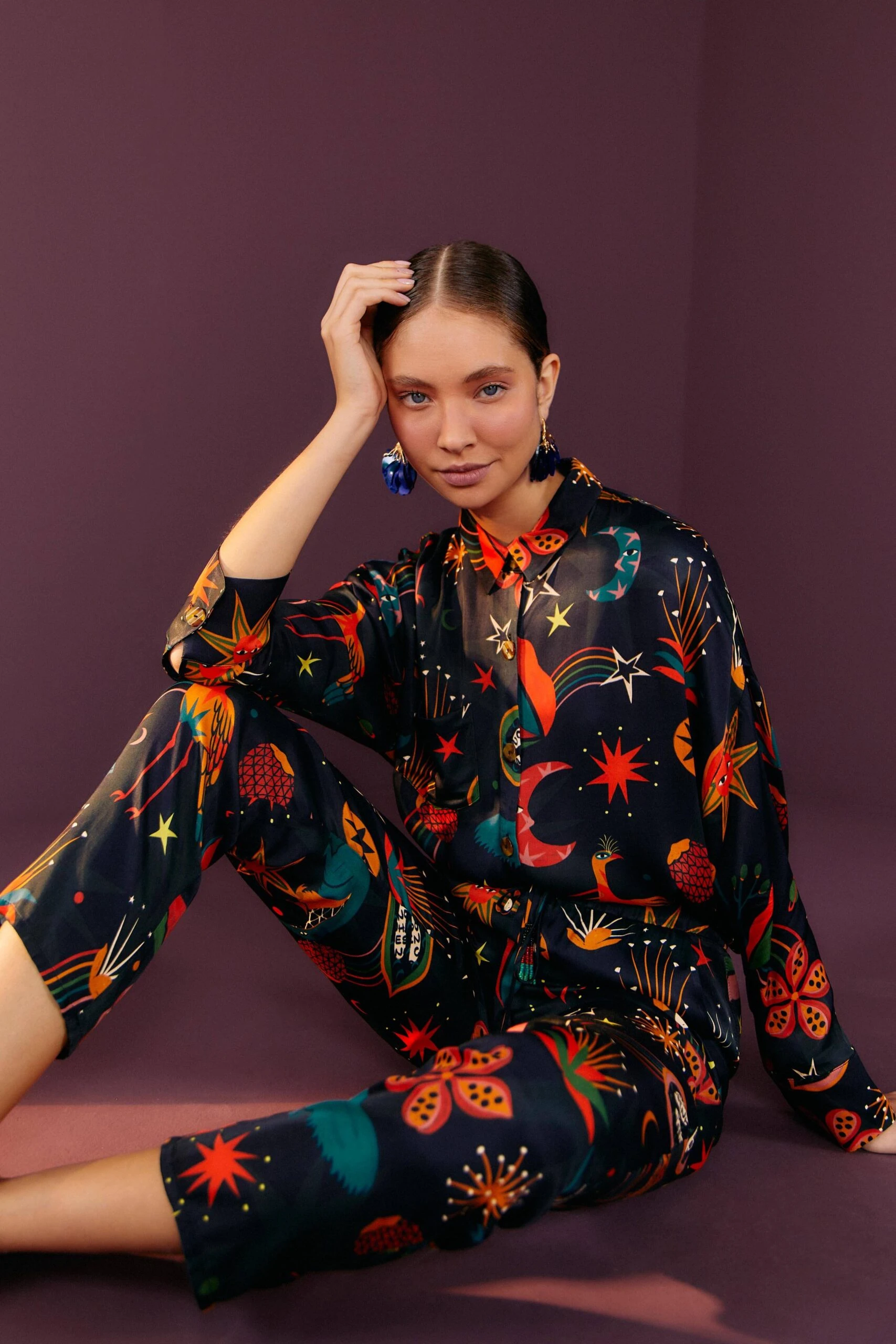 Farm Rio Black Cerrado Sky Pants 2 Farm Rio Black Cerrado Sky Pants - Image 2