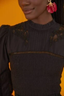 Farm Rio Black Lace Blouse -Modern Dress World 301996 03