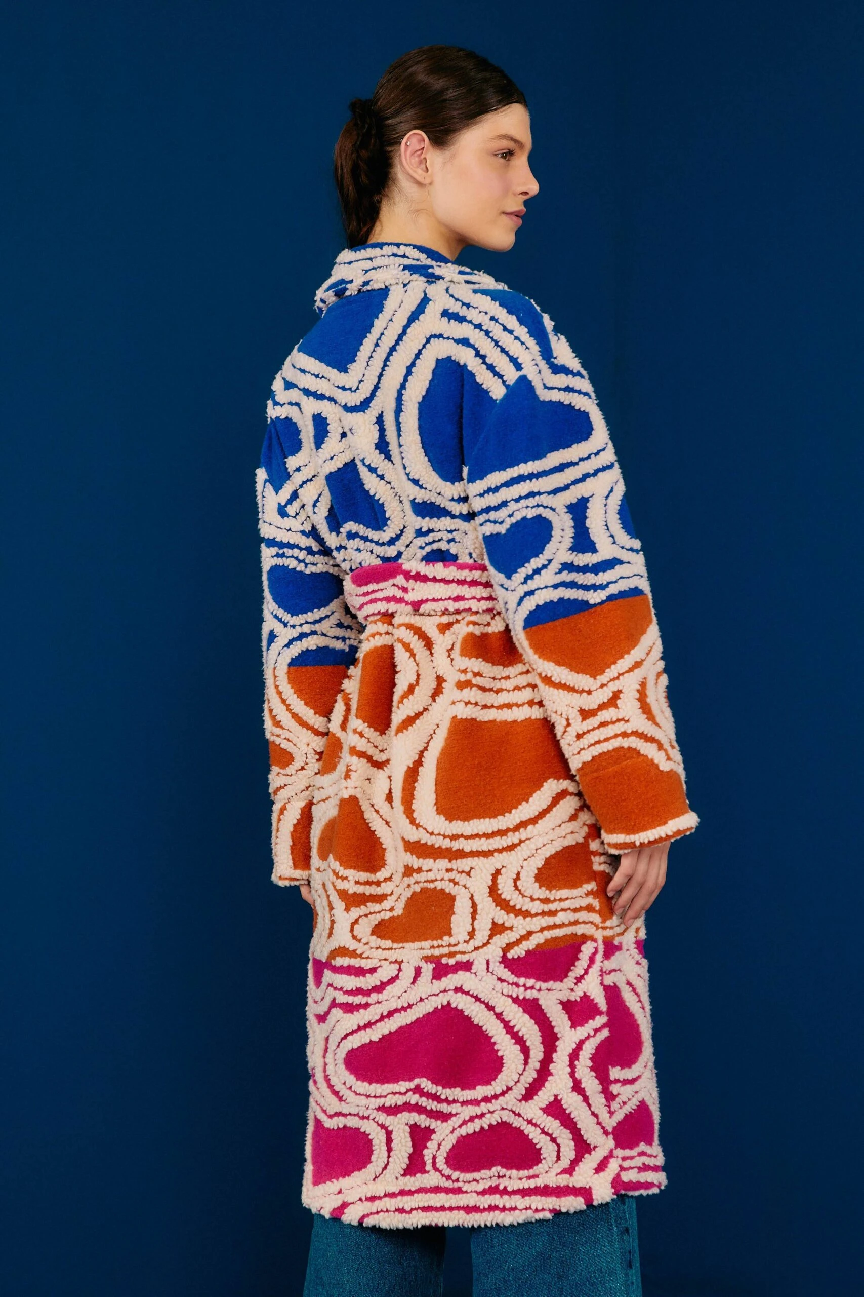 Farm Rio Multicolored Wild Hearts Fleece Coat 2 Farm Rio Multicolored Wild Hearts Fleece Coat - Image 2