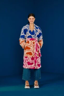 Farm Rio Multicolored Wild Hearts Fleece Coat 7 Farm Rio Multicolored Wild Hearts Fleece Coat -Modern Dress World 302194 03