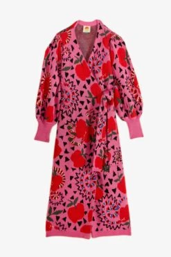 Farm Rio Pink Snake Fruit Sweater Dress -Modern Dress World 302212 06