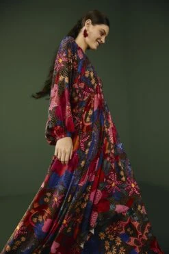 Farm Rio Black Wild Life Lenzing™ Ecovero™ Viscose Maxi Dress -Modern Dress World 302684 04