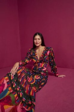 Farm Rio Black Banana Sky Lenzing™ Ecovero™ ViscoseMaxi Dress -Modern Dress World 302687 03