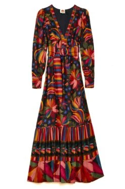 Farm Rio Black Banana Sky Lenzing™ Ecovero™ ViscoseMaxi Dress -Modern Dress World 302687 06