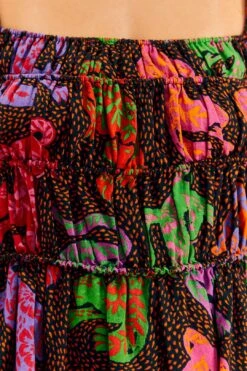 Farm Rio Black Wild Leopards Mini Dress -Modern Dress World 303763 04