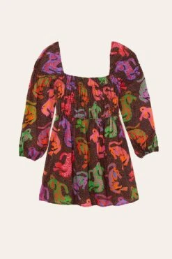 Farm Rio Black Wild Leopards Mini Dress -Modern Dress World 303763 05