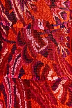 Farm Rio Orange Chevron Forest Maxi Dress -Modern Dress World 303765 05