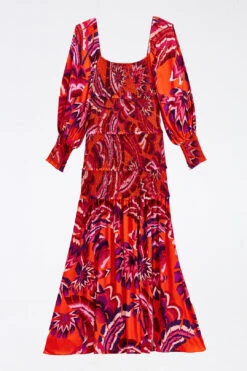 Farm Rio Orange Chevron Forest Maxi Dress -Modern Dress World 303765 06