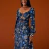 Farm Rio Black Macaw Forest Midi Dress