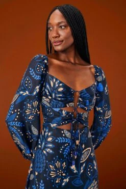 Farm Rio Black Macaw Forest Midi Dress -Modern Dress World 303774 03