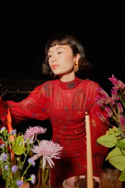 Farm Rio Red Mystic Night Midi Dress 9 Farm Rio Red Mystic Night Midi Dress -Modern Dress World 303778 04