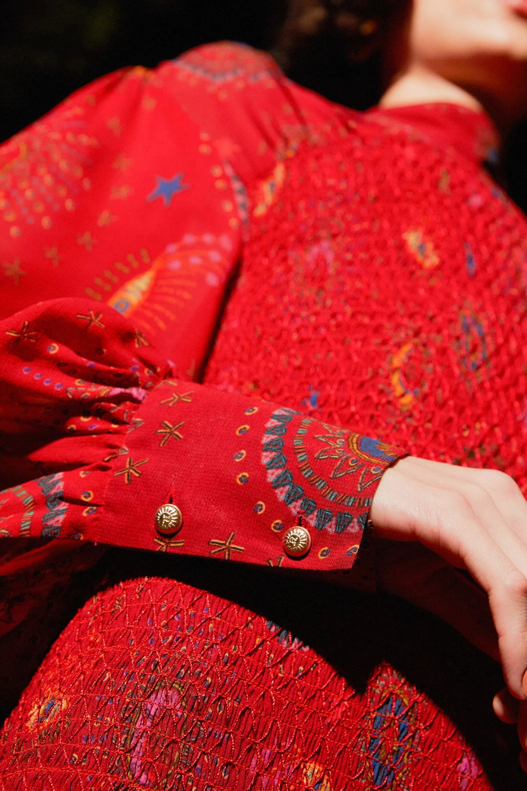 Farm Rio Red Mystic Night Midi Dress 6 Farm Rio Red Mystic Night Midi Dress - Image 6