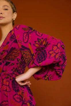 Farm Rio Pink Macaw Forest Maxi Dress 9 Farm Rio Pink Macaw Forest Maxi Dress -Modern Dress World 303789 02