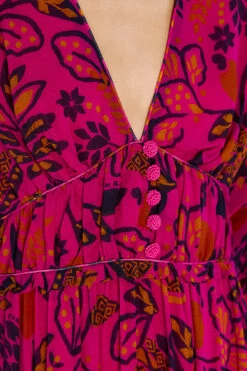 Farm Rio Pink Macaw Forest Maxi Dress 10 Farm Rio Pink Macaw Forest Maxi Dress -Modern Dress World 303789 05
