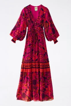 Farm Rio Pink Macaw Forest Maxi Dress 11 Farm Rio Pink Macaw Forest Maxi Dress -Modern Dress World 303789 06
