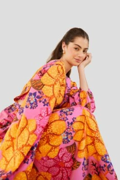 Farm Rio Flowers Garden Organic Cotton Midi Dress -Modern Dress World 303806 05