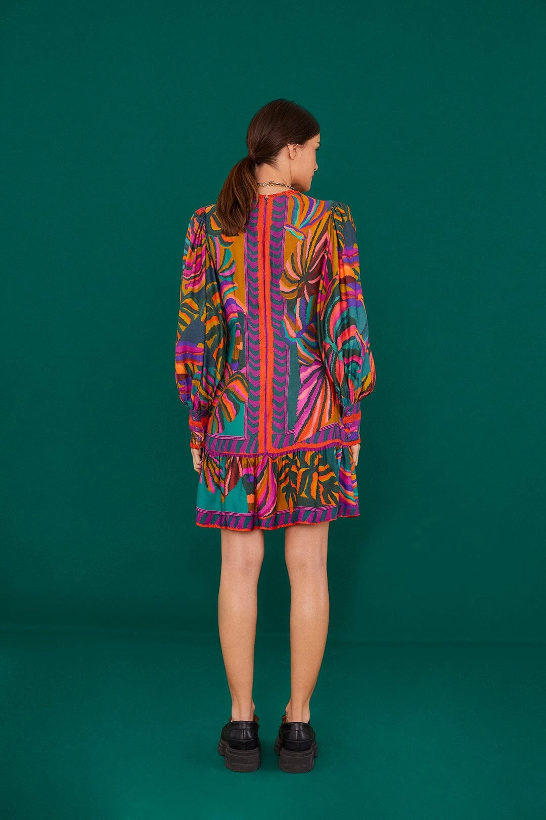 Farm Rio Graphic Foliage Lenzing™ Ecovero™ Viscose Mini Dress 2 Farm Rio Graphic Foliage Lenzing™ Ecovero™ Viscose Mini Dress - Image 2