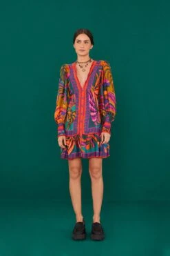 Farm Rio Graphic Foliage Lenzing™ Ecovero™ Viscose Mini Dress 8 Farm Rio Graphic Foliage Lenzing™ Ecovero™ Viscose Mini Dress -Modern Dress World 303810 03