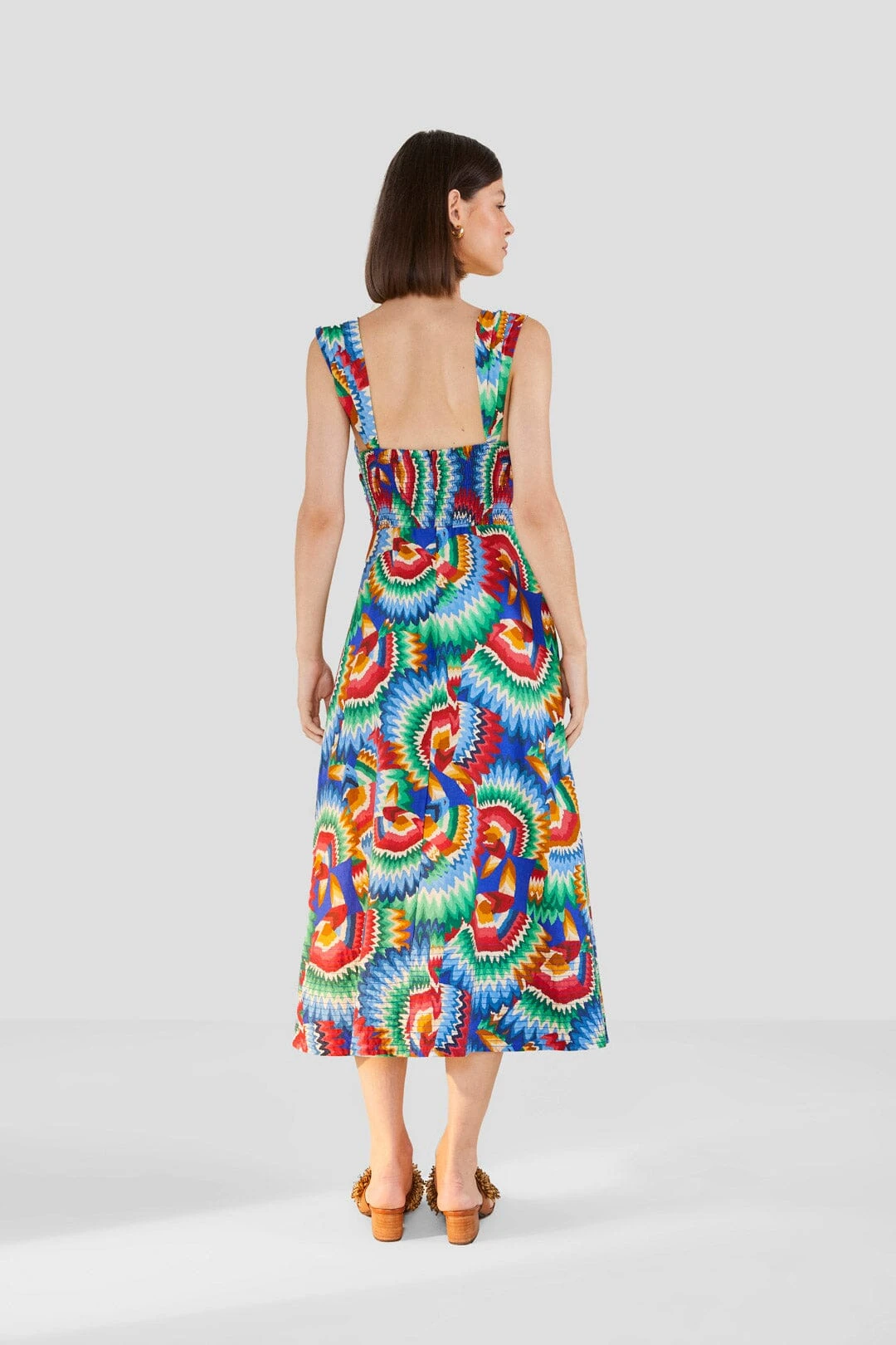 Farm Rio Chevron Toucans Midi Dress 2 Farm Rio Chevron Toucans Midi Dress - Image 2