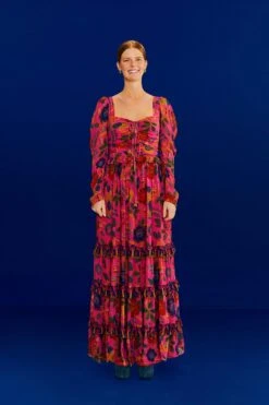 Farm Rio Pink Sweet Forest Maxi Dress 9 Farm Rio Pink Sweet Forest Maxi Dress -Modern Dress World 303818 02