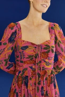 Farm Rio Pink Sweet Forest Maxi Dress 8 Farm Rio Pink Sweet Forest Maxi Dress -Modern Dress World 303818 03