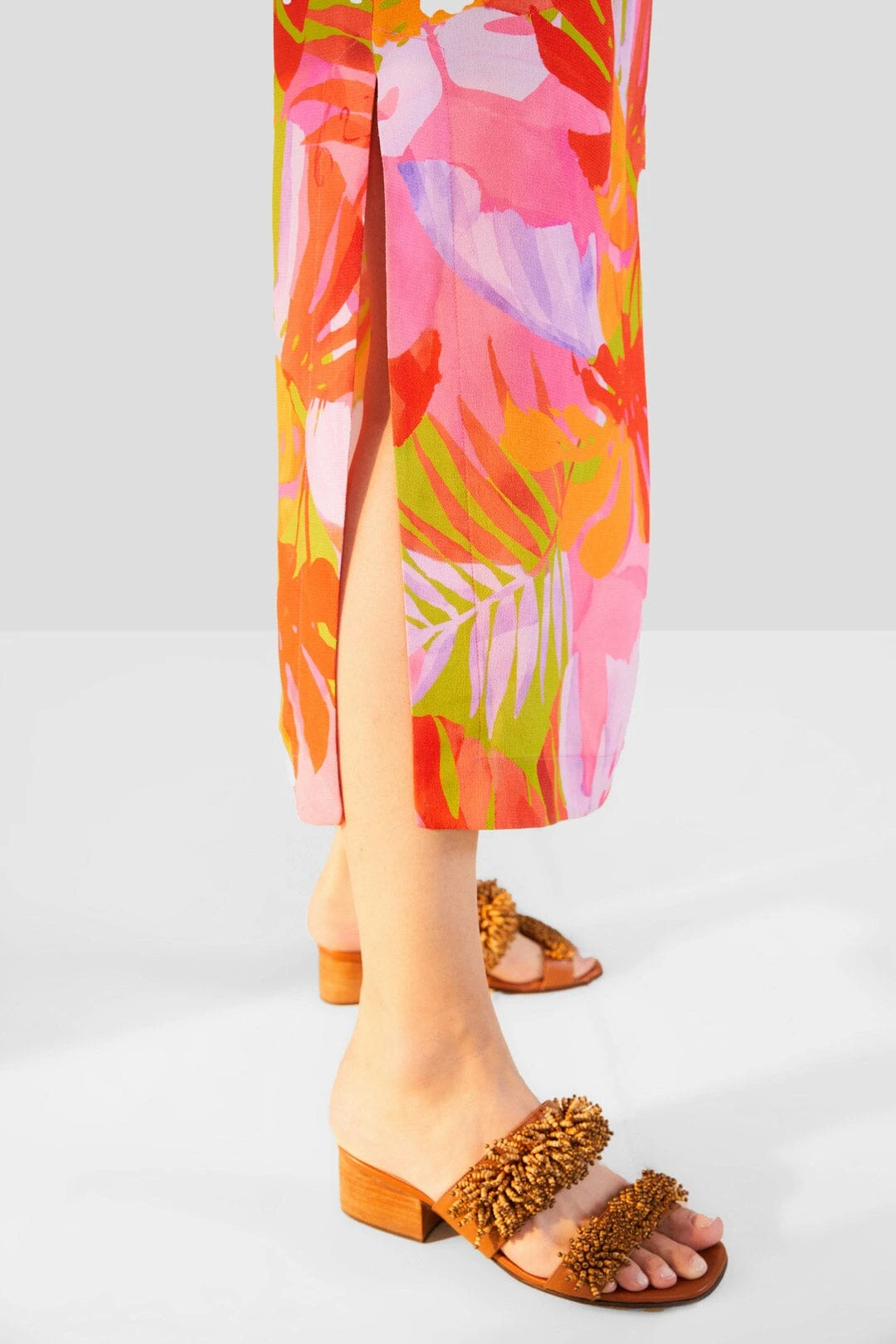 Farm Rio Colorful Leaves Midi Dress 5 Farm Rio Colorful Leaves Midi Dress - Image 5