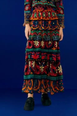 Farm Rio Black Night Sky Maxi Skirt -Modern Dress World 303828 03