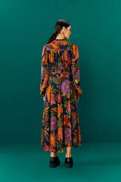 Farm Rio Navy Cool Macaw Midi Dress 9 Farm Rio Navy Cool Macaw Midi Dress -Modern Dress World 303830 04