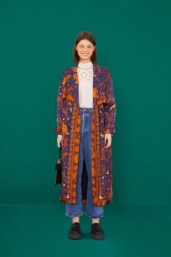 Farm Rio Navy Animal Sky Trench Coat 7 Farm Rio Navy Animal Sky Trench Coat -Modern Dress World 303838 03