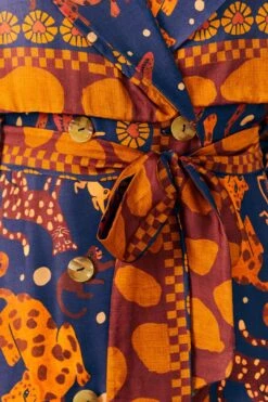 Farm Rio Navy Animal Sky Trench Coat 9 Farm Rio Navy Animal Sky Trench Coat -Modern Dress World 303838 05