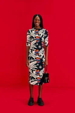 Farm Rio Toucans Wave Lenzing™ Ecovero™ Viscose Midi Dress -Modern Dress World 303851 02