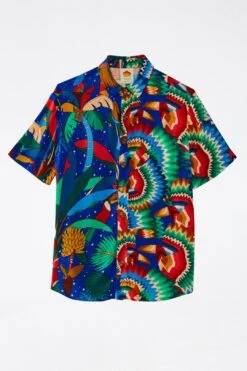 Farm Rio Mixed Blue Prints Unisex Shirt -Modern Dress World 303855 06