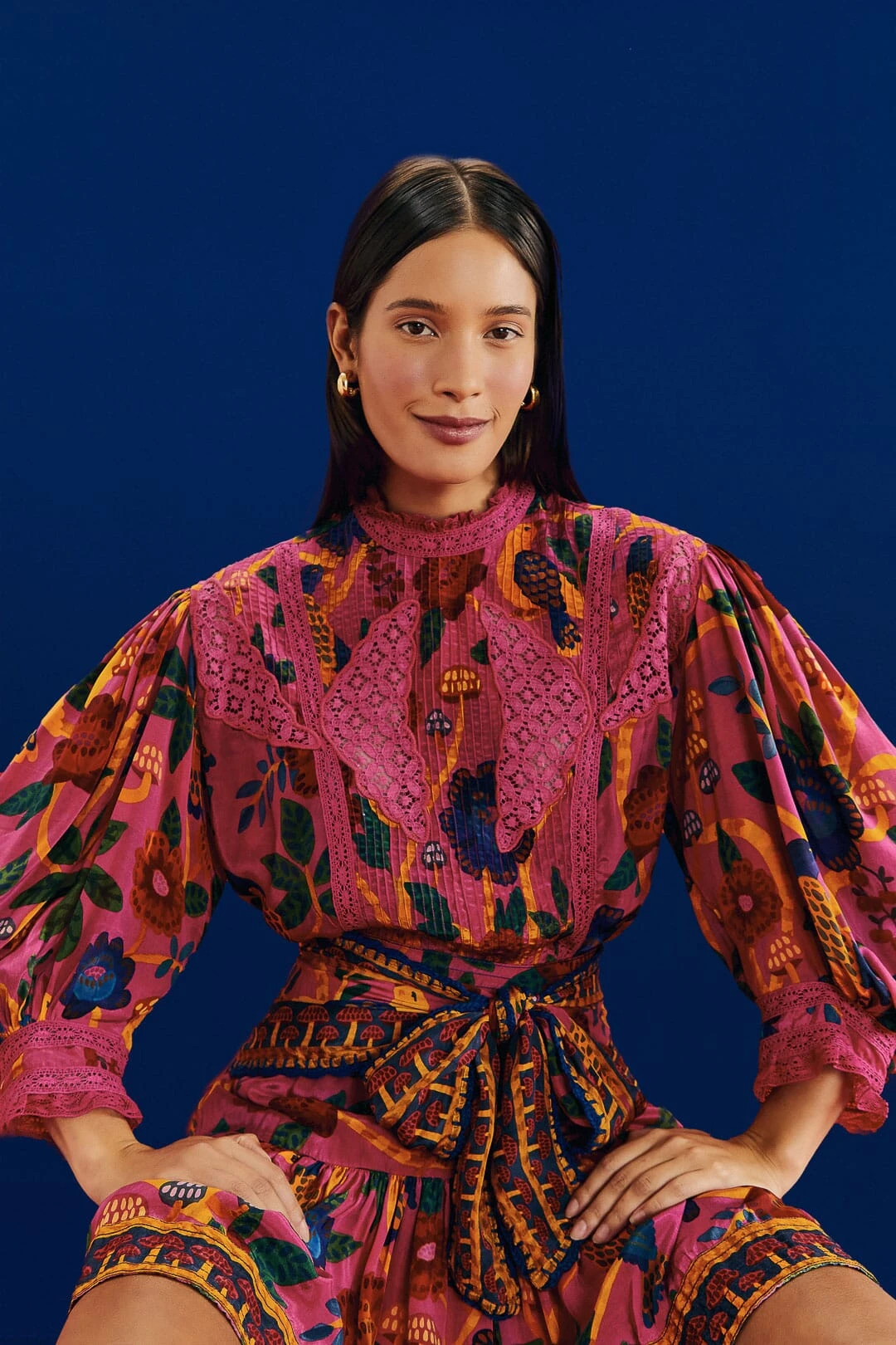 Farm Rio Pink Sweet Forest Blouse 1 Farm Rio Pink Sweet Forest Blouse