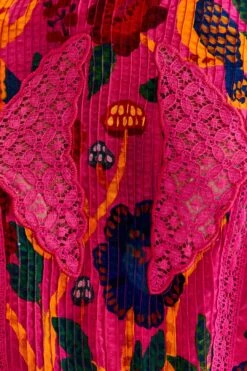 Farm Rio Pink Sweet Forest Blouse 8 Farm Rio Pink Sweet Forest Blouse -Modern Dress World 303876 04