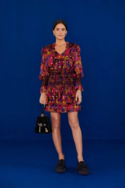 Farm Rio Black Heart Daisy Mini Dress -Modern Dress World 303895 01